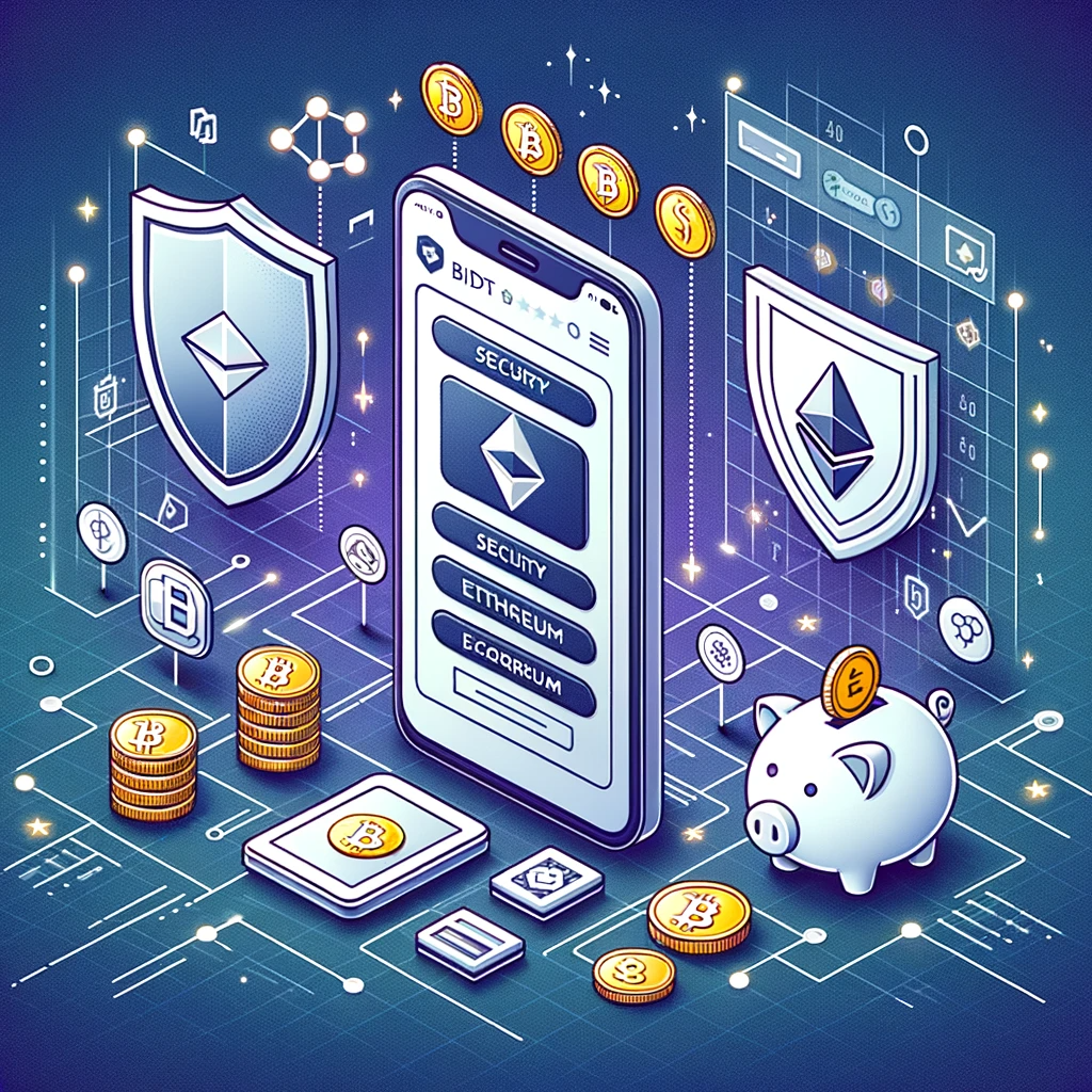 An illustration representing the key features of Trust Wallet, a popular cryptocurrency wallet.
